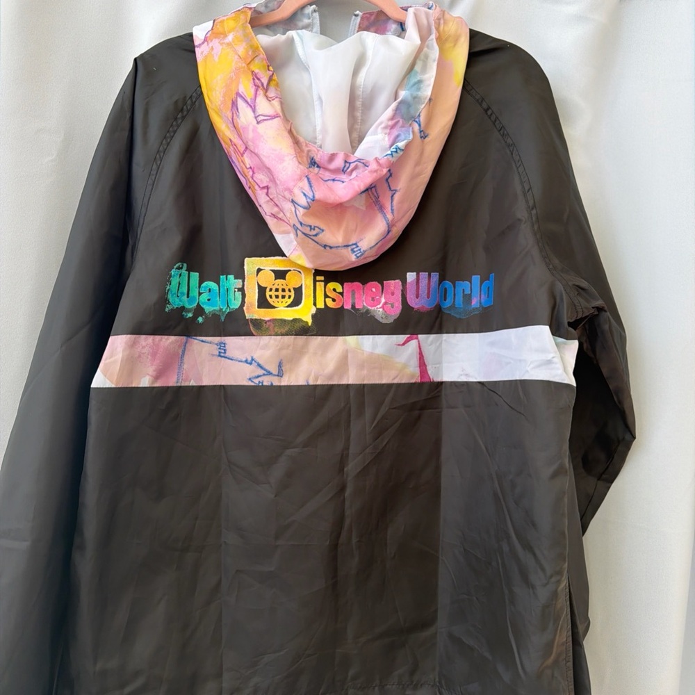 Disney Black Jacket with Blue Tie-Dye Accent